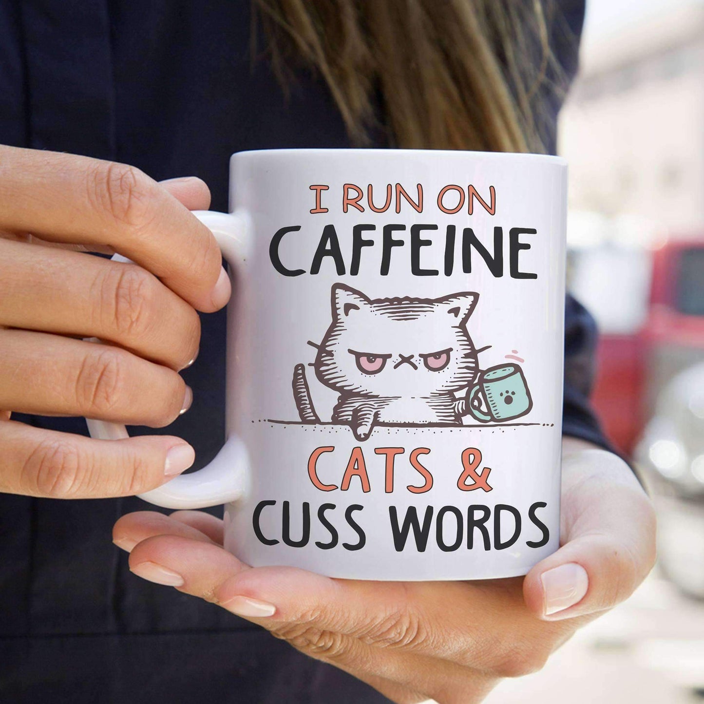 Cat Mug - I Run On Caffeine - CatsForLife