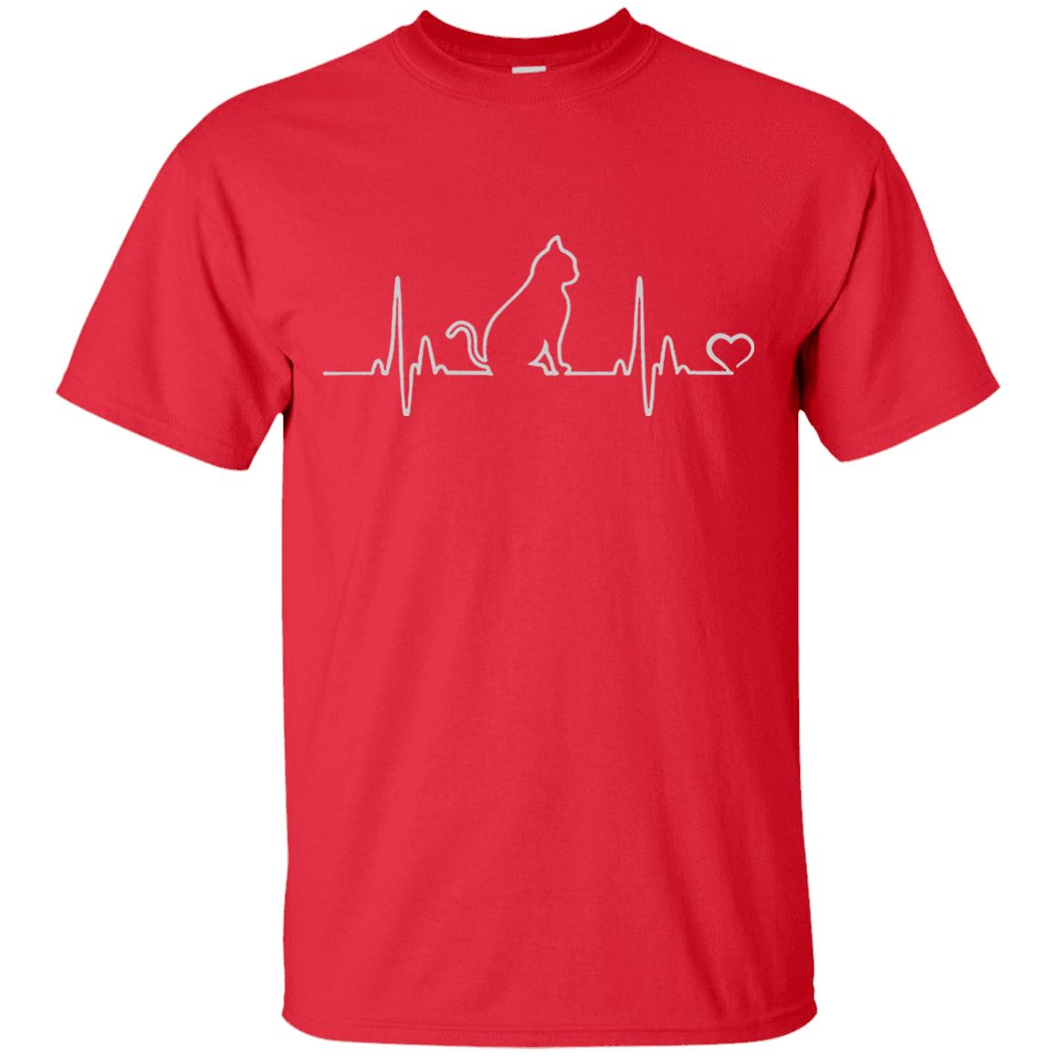 Cat Tee - Cat Heartbeat - CatsForLife