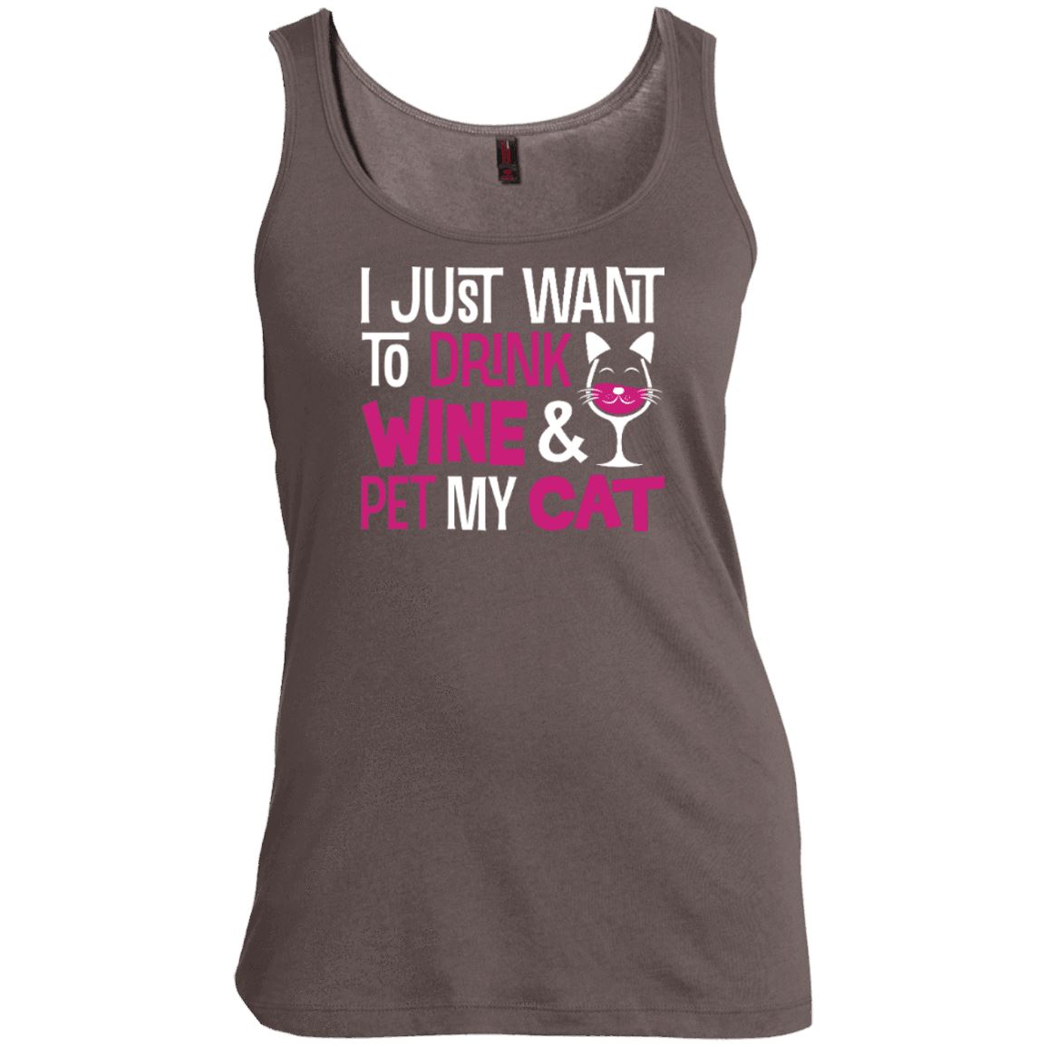 Cat Tee - I Just Want To Drink Wine & Pet My Cat - CatsForLife
