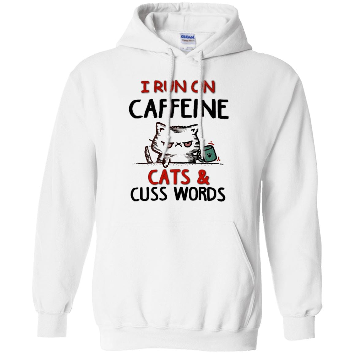 Cat Tee - I Run On Caffeine, Cats & Cuss Words - CatsForLife