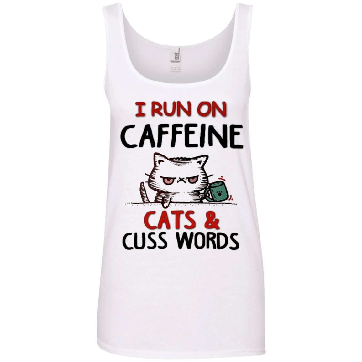 Cat Tee - I Run On Caffeine, Cats & Cuss Words - CatsForLife