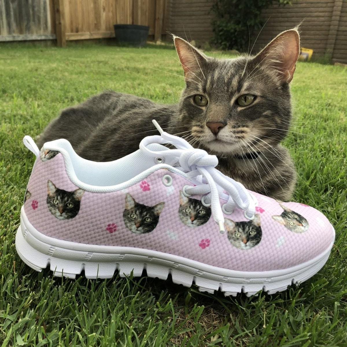 Sport Shoes Tennis Shoes With Cats On Them Children Cats Pattern