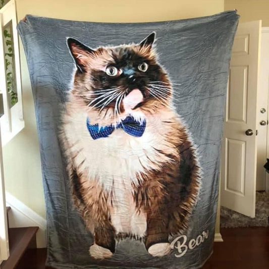 Custom Cat Fleece Blanket