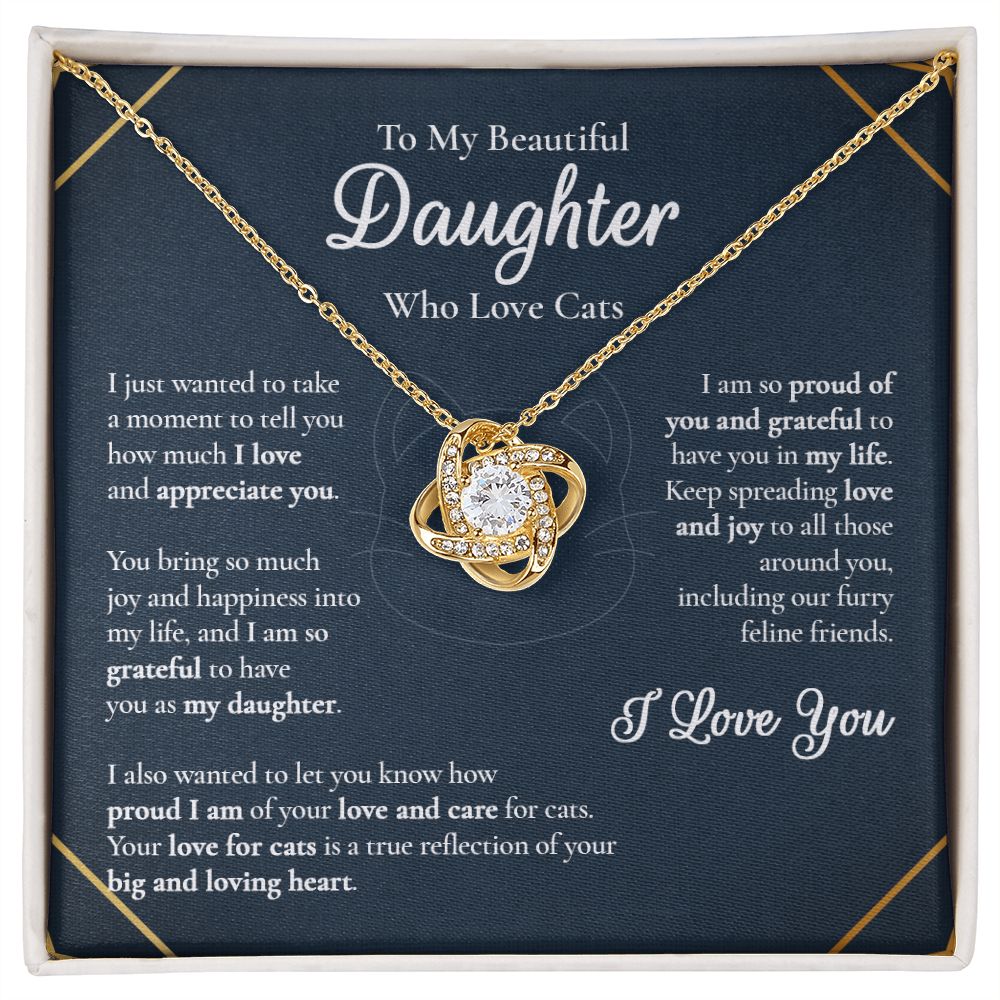 To My Beautiful Daughter - I'm So Proud Of You - Love Knot Necklace