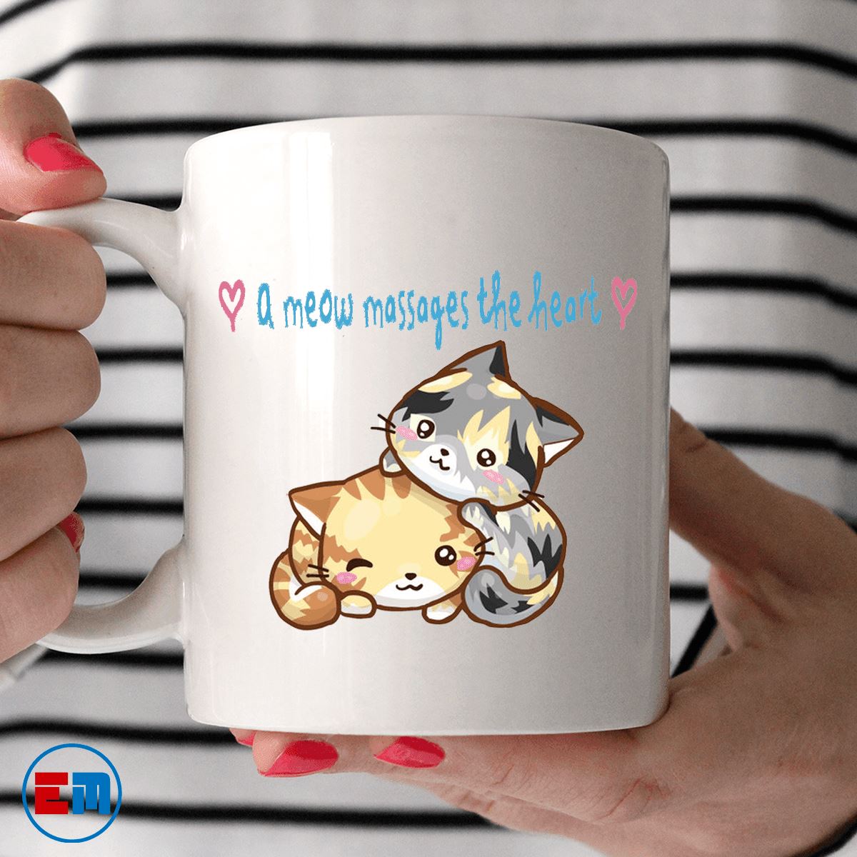Cat Mug - A Meow Massages The Heart - CatsForLife