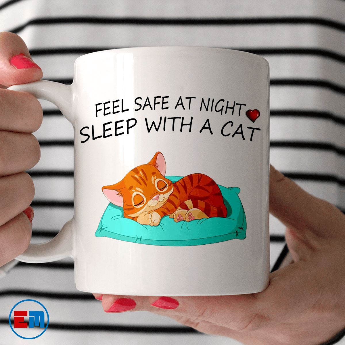 Cat Mug - Feel Safe At Night - CatsForLife