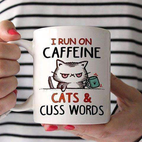 Cat Mug - I Run On Caffeine - CatsForLife