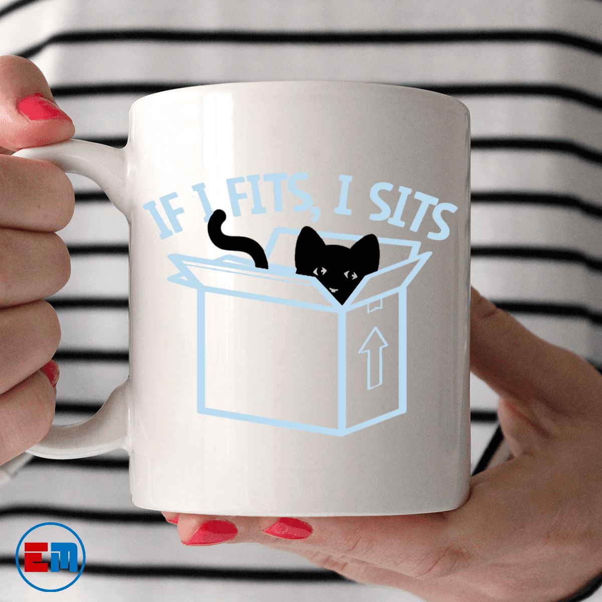 Cat Mug - If I Fits I Sit - CatsForLife