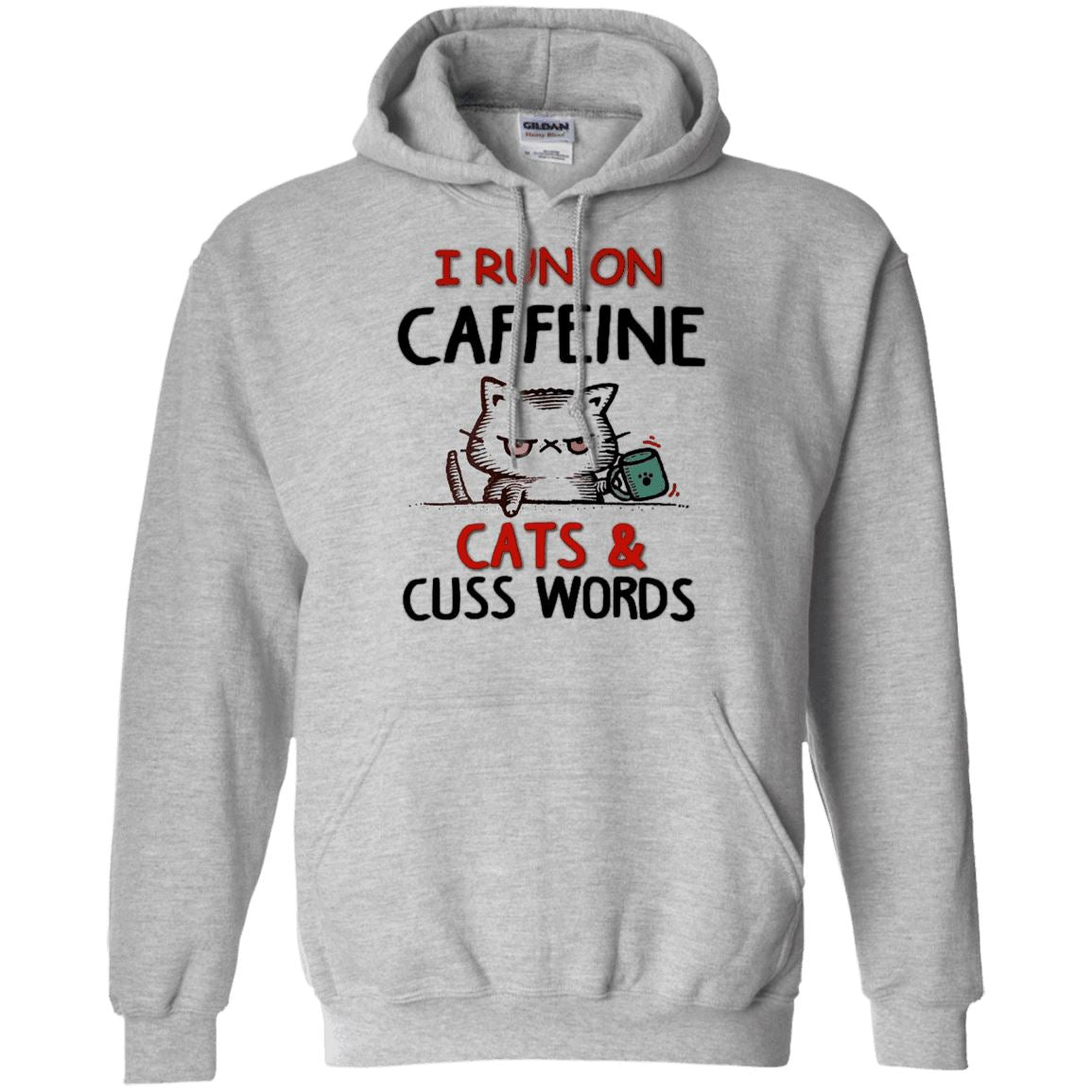 Cat Tee - I Run On Caffeine, Cats & Cuss Words - CatsForLife