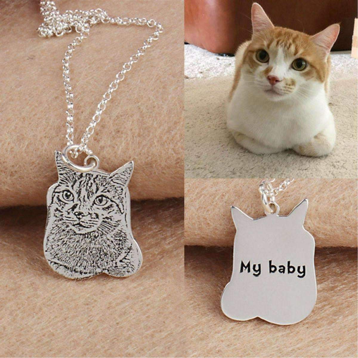 Cat face necklace best sale